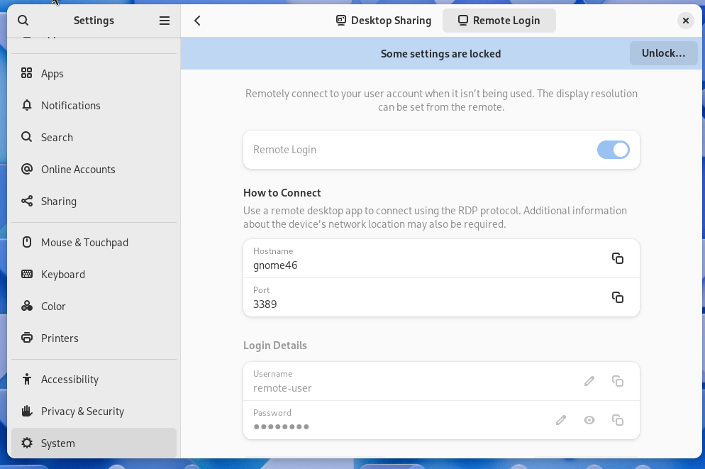 &ldquo;Toggle on Remote Login&rdquo;